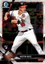 2018 Bowman Chrome Base Set Austin Hays #87 card