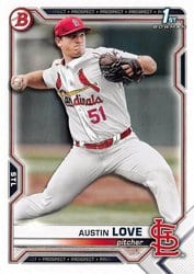2021 Bowman Draft Base Set Austin Love #BD-164 card