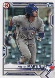2021 Bowman Prospects Austin Martin #BP-87 card