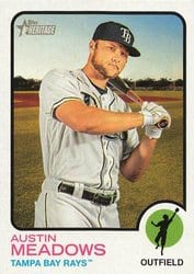 2022 Topps Heritage Base Set Austin Meadows #16 card