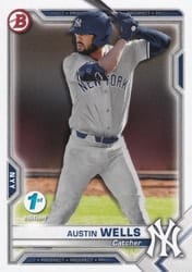 2021 Bowman 1st Edition Base Set Austin Wells #BP-47 card