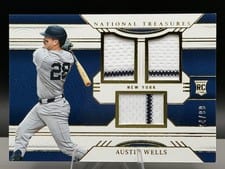 2024 Panini National Treasures Game Gear Swatches Trio Austin Wells #25 card