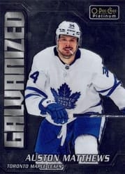 2022-23 O-Pee-Chee Platinum Galvanized Auston Matthews #G-2 card