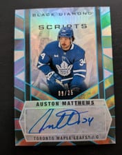 2022-23 Upper Deck Black Diamond Sparkling Scripts Auston Matthews #SC-AM card