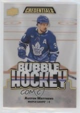 2022-23 Upper Deck Credentials Bubble Hockey Gold Spectrum Parallel Auston Matthews #BHAM card