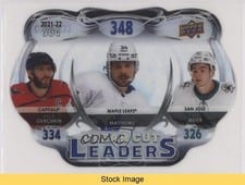 2022 Upper Deck Clear Cut Leaders Auston Matthews, Alex Ovechkin, Timo Meier #CCL-MMO card