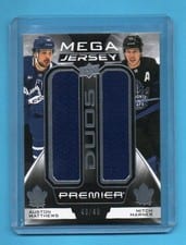 2022-23 Upper Deck Premier Premier Mega Jersey Duos Auston Matthews/Mitch Marner #PM2-MM card