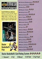 1996-97 Collector's Choice Base Set Avery Johnson / Damon Stoudamire #199 card