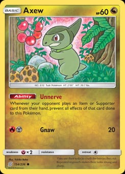 Unified Minds Axew #154 card
