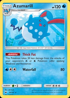Burning Shadows Azumarill #35 card