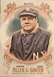 2021 Topps Allen & Ginter Chrome Base Set Babe Ruth #120 card