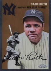 2023 Topps Chrome Platinum Anniversary Base Set Babe Ruth #312 card