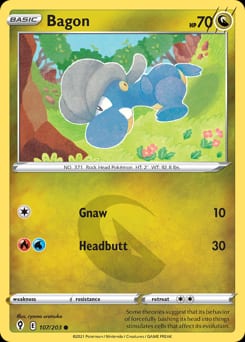2021 Evolving Skies Bagon #107 card
