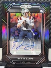 2022 Panini Chronicles Prizm Black Signatures Bailey Zappe #PB-24 card