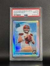 2018 Donruss Optic Baker Mayfield Holo #153 card