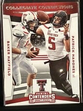 2020 Panini Contenders Draft Picks Collegiate Connections Baker Mayfield, Patrick Mahomes II #20 card