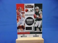2018 Panini Contenders Round Numbers Baker Mayfield / Sam Darnold #RNA-MD card