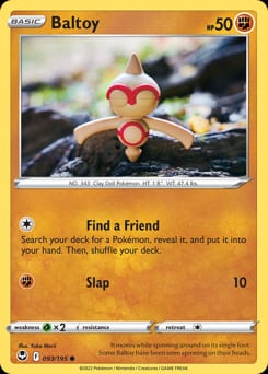 Silver Tempest Baltoy #93 card