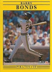 1991 Fleer Base Set Barry Bonds #33 card