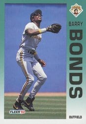 1992 Fleer Base Set Barry Bonds #550 card