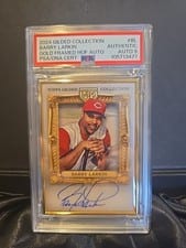 2024 Topps Gilded Collection Gold Frame Hall of Famers Autographs Barry Larkin #HAFA-BL card