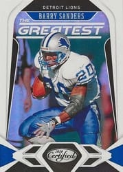 2020 Panini Certified The Greatest Barry Sanders #G-BS card