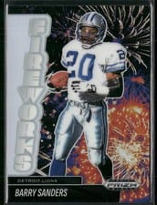 2025 Panini Prizm Black Fireworks Barry Sanders #18 card