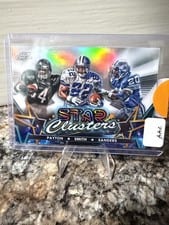 2024 Topps Chrome Cosmic Star Clusters Barry Sanders / Emmitt Smith / Walter Payton #SCL-5 card