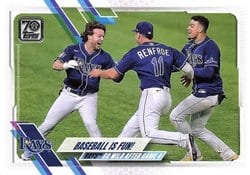 2021 Topps Base Set Baseball is Fun! (Brett Phillips / Hunter Renfroe / Willy Adames) #353 card