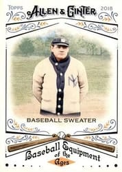 2018 Topps Allen & Ginter Baseball Equipment of the Ages Baseball Sweater #BEA-29 card
