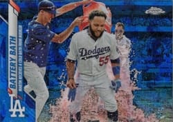 2020 Topps Chrome Update Sapphire Edition Base Set Battery Bath (Walker Buehler / Russell Martin) #U-284 card