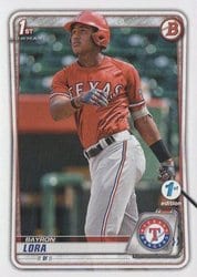 2020 Bowman 1st Edition Base Set Bayron Lora #BFE-52 card