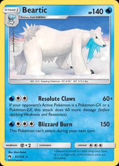Lost Thunder Beartic #62 card