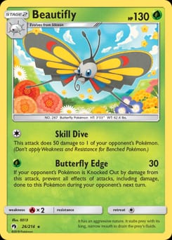 2018 Lost Thunder Beautifly #26 card