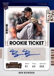 2021 Panini Contenders Base Set Ben Bowden #157 card