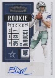 2020 Panini Contenders Base Set Ben DiNucci #217 card