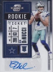 2020 Panini Contenders Optic Base Set Ben DiNucci #199 card