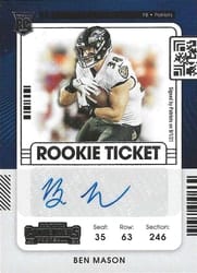 2021 Panini Contenders Base Set Ben Mason #227 card