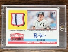 2025 Topps Heritage Clubhouse Collection Autographed Relic Ben Rice #CCAR-BR card