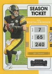 2021 Panini Contenders Base Set Ben Roethlisberger #82 card