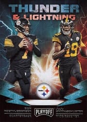 2019 Panini Playoff Thunder & Lightning Ben Roethlisberger / JuJu Smith-Schuster #10 card