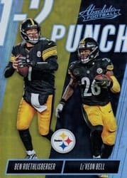 2018 Panini Absolute 1-2 Punch Ben Roethlisberger / Le'Veon Bell #OTP-BL card