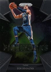 2018-19 Panini Prizm Fireworks Ben Simmons #22 card