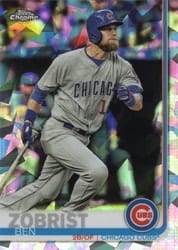 2019 Topps Chrome Sapphire Edition Base Set Ben Zobrist #9 card