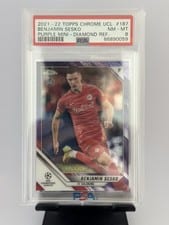 2021 Topps Chrome UEFA Champions League Benjamin Sesko #187 card