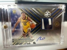 2022-23 Panini Chronicles Limited Rookie Jersey Autographs Bennedict Mathurin #LRJ-BMA card