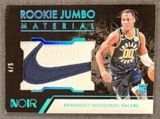 2022-23 Panini Noir Rookie Jumbo Material Bennedict Mathurin #RJM-BNM card