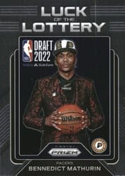 2022-23 Panini Prizm Luck of the Lottery Bennedict Mathurin #8 card