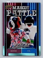 2025-26 Upper Deck MVP Mascot Battle Bernie the St. Bernard/Fin The Whale #MB-4 card