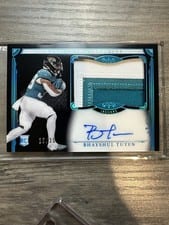 2025 Panini National Treasures Rookie Patch Autographs Bhayshul Tuten #186 card